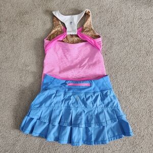Ivivva By Lululemon Tennis Badminton Pickleball Skirt Skort Tank Top Set Size 10